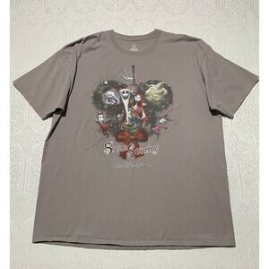 Disney Nightmare Before Christmas Seasons Screamings Gray Graphic T-Shirt 2XL